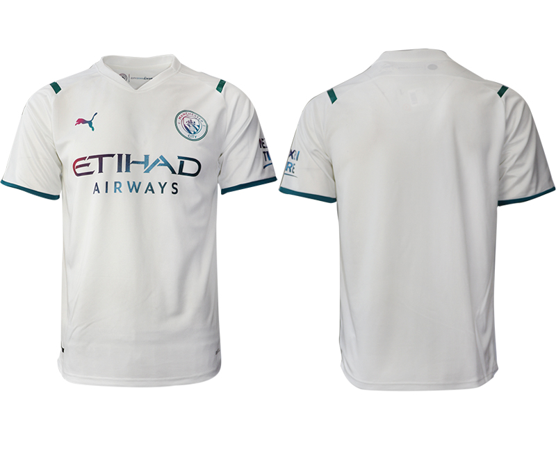 Men 2021-2022 Club Manchester city away aaa version white blank Soccer Jersey